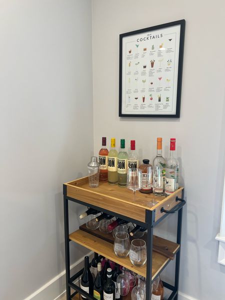 The bar cart is complete too! 

#LTKhome #LTKSeasonal #LTKunder100