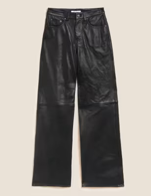 Leather Wide Leg Trousers | Marks & Spencer (UK)