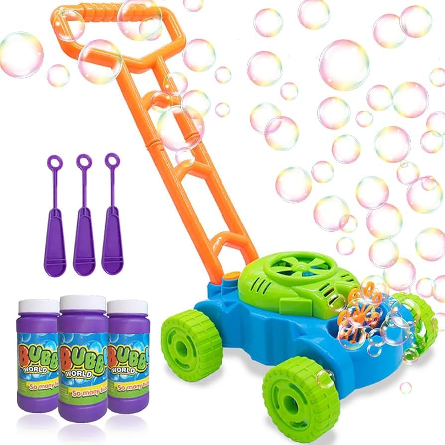Lydaz Bubble Lawn Mower for Toddlers, Kids Bubble Blower Maker Machine, Indoor Outdoor Push Backy... | Amazon (US)