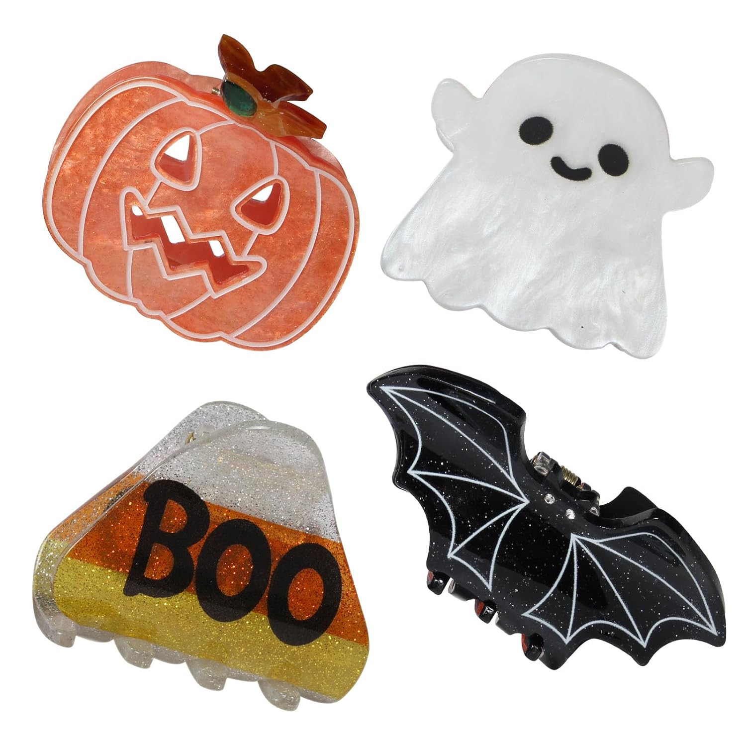 Halloween Hair Claw Clips for Girls Women Pumpkin Ghost Hair Clip | Amazon (US)