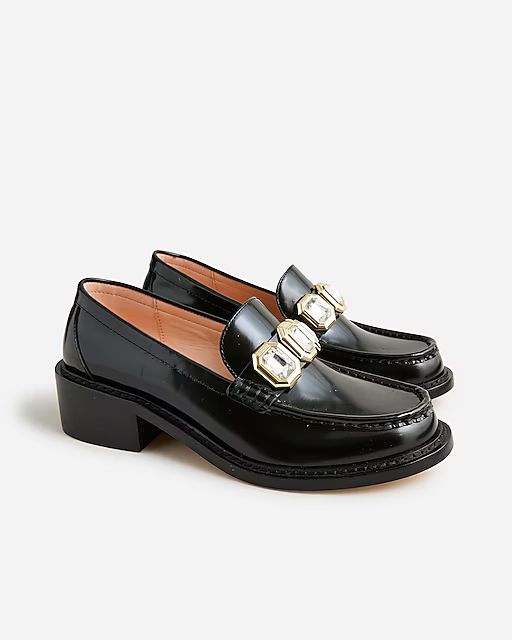 Jeweled loafers in spazzolato leather | J.Crew US