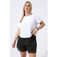 Yours Women's Lace Trim Shorts in Black | Size: 26-28 | Debenhams UK