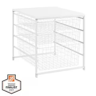Everbilt 17.69 in. H x 21.44 in. W White Steel 3-Drawer Close Mesh Wire Basket 90327 - The Home D... | The Home Depot