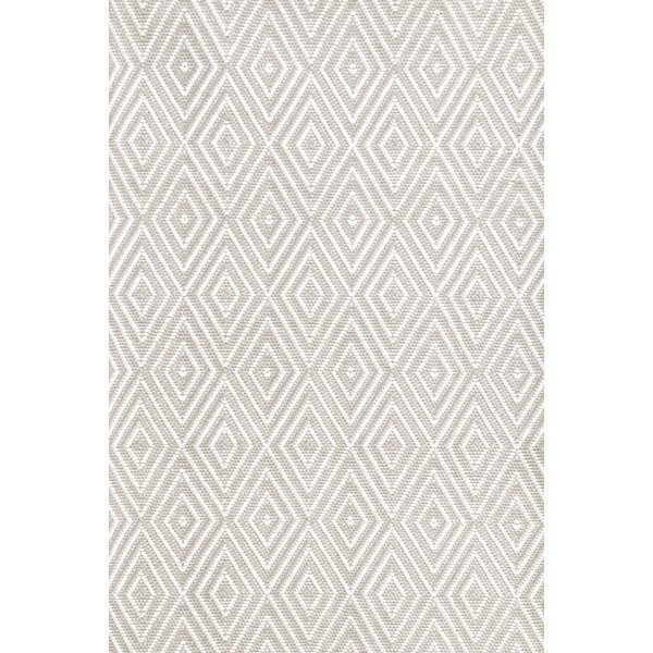 Diamond Hand-Woven Platinum/White Indoor/Outdoor Area Rug | Wayfair North America