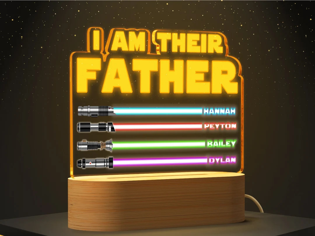I Am Their Father, Personalized Gifts for Dad, Night Light W Kids Names, Custom Gift for Husband ... | Etsy (US)