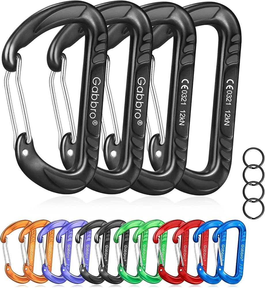Carabiner Clip Heavy Duty 2697lbs, 4 PCS 3" Large Lightweight Aluminum Caribeaners with Keychain ... | Amazon (US)