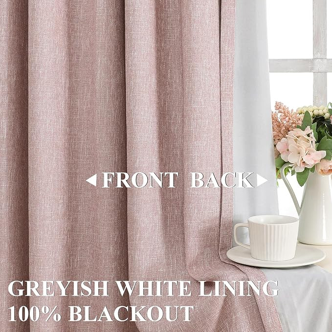 Vision Home Sand Pinch Pleated Full Blackout Curtains Linen Blended Room Darkening Window Curtain... | Amazon (US)