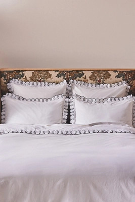 Maeve by Anthropologie Organic Cotton Looped Embroidered Duvet Cover | Anthropologie (US)