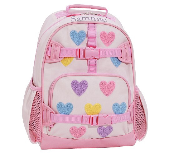 Mackenzie Pastel Chenille Hearts Backpack | Pottery Barn Kids