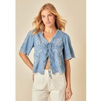 Nobodys Child Embroidered Tie Top Blue - Nobody's Child - Size: 14 | JD Williams (UK)