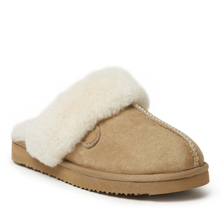 Fireside By Dearfoams Women's Sydney Genuine Shearling Scuff - Walmart.com | Walmart (US)
