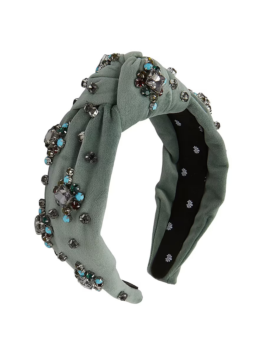 Women's Knotted Twinkle Crystal Headband - Sage | Saks Fifth Avenue