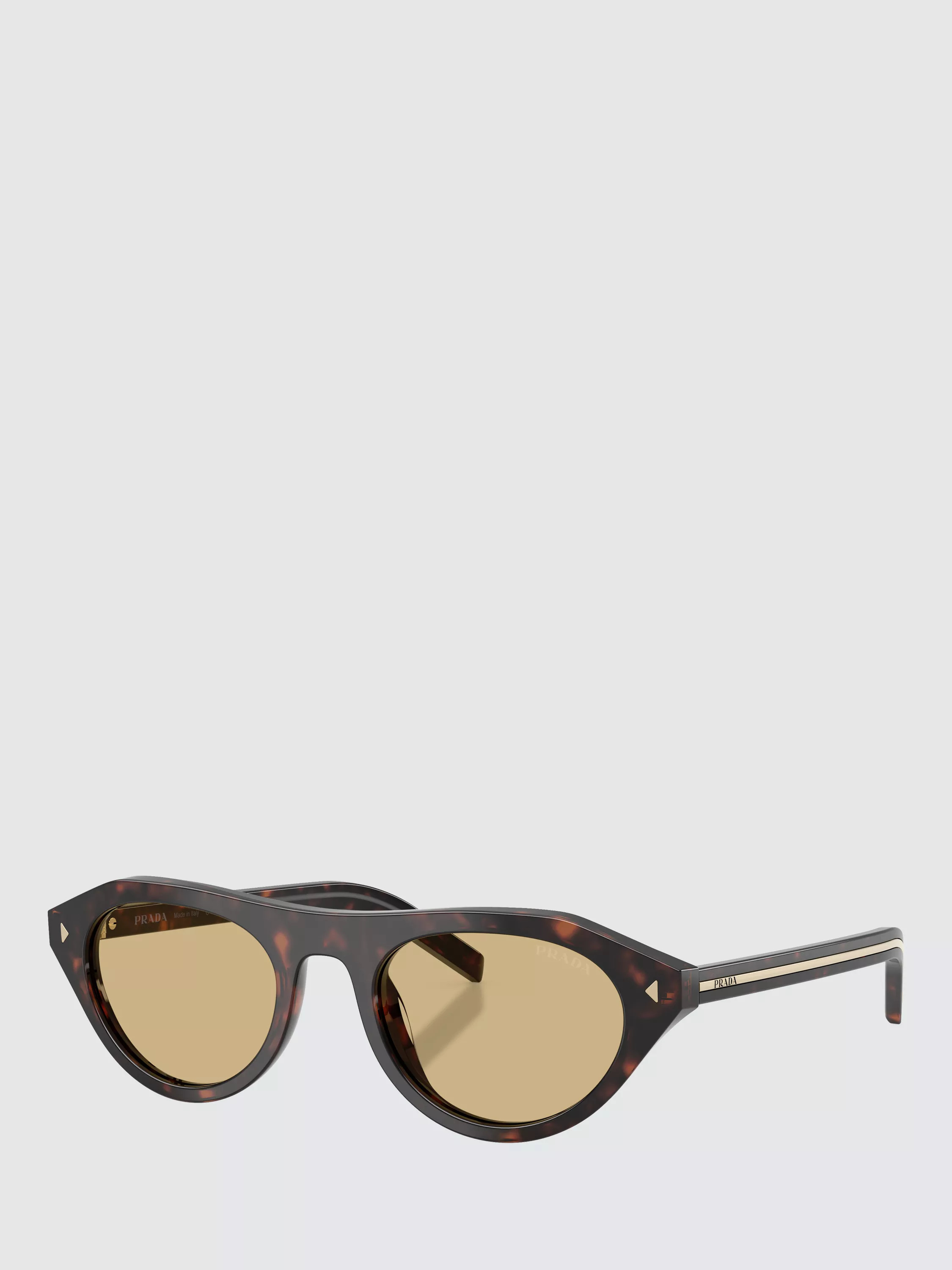 Prada PR B15S Women's Irregular Sunglasses, Havana/Yellow | John Lewis (UK)