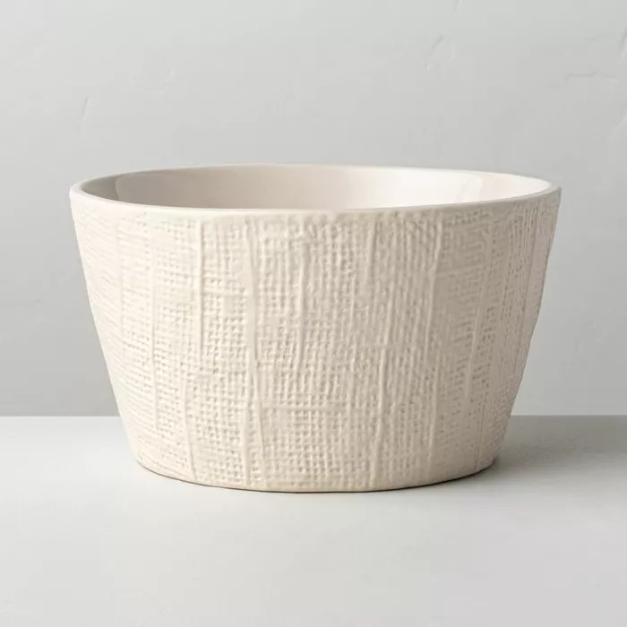 23oz Salt 3-Wick Large Textured Ceramic Candle - Hearth & Hand™ with Magnolia | Target