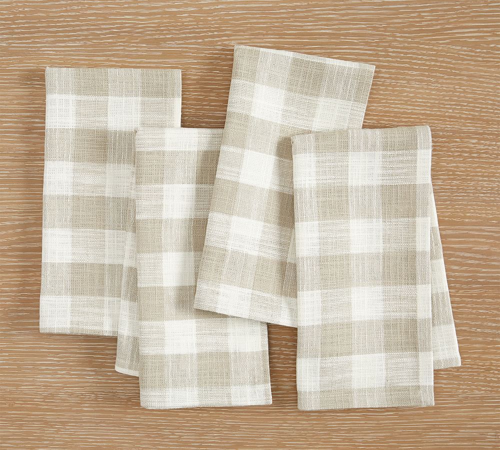 Dalton Check Yarn Dyed Cotton/Linen Napkins - Set of 4 | Pottery Barn (US)