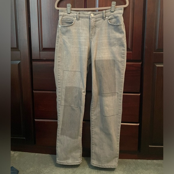 Gray Shadow Patch Straight Leg Boyfriend Jeans | Poshmark