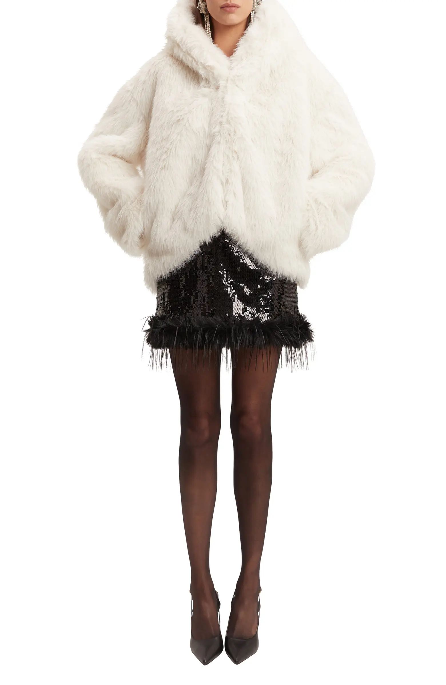Bardot Callan Hooded Faux Fur Jacket | Nordstrom | Nordstrom