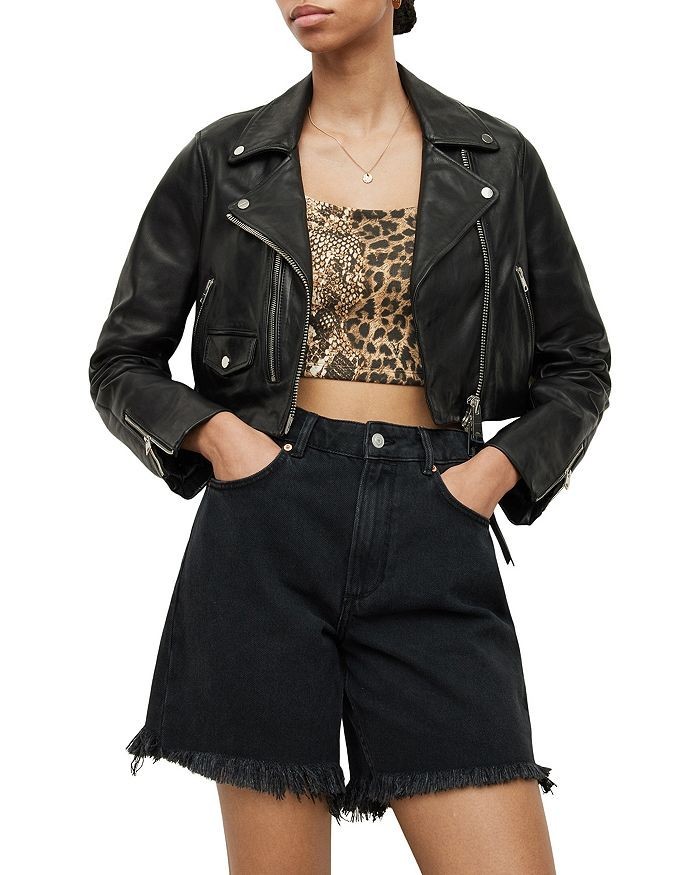 Dren Cropped Leather Moto Jacket | Bloomingdale's (US)