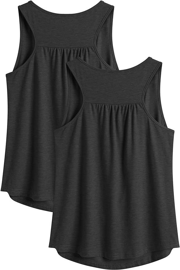 PINSPARK Workout Tank Tops for Women Racerback Loose Fit Yoga Top Sleeveless Gym Shirt Running At... | Amazon (US)