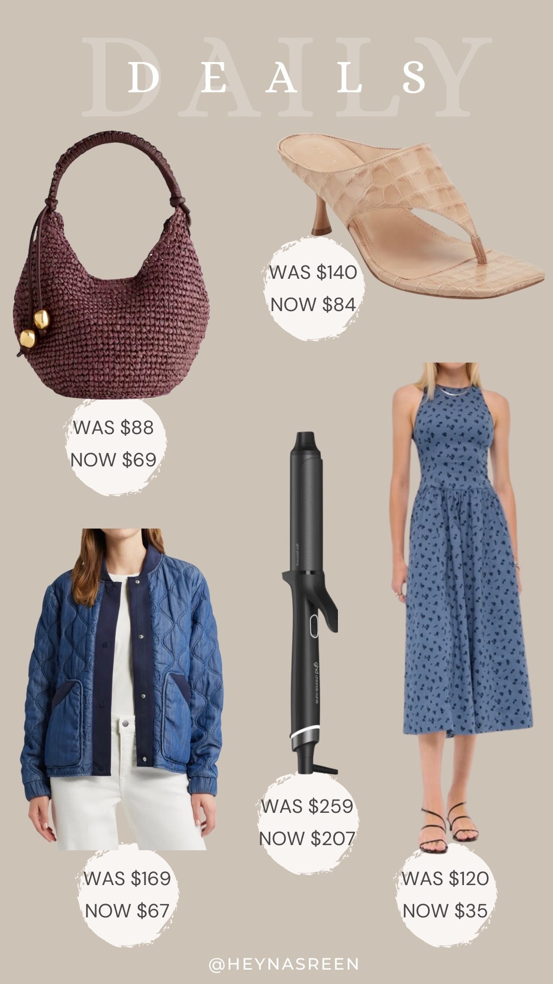Daily deals on Madewell bag, Dolce Vita sandal heels, Abercrombie dress, GHD curling iron, Bernardo denim jacket