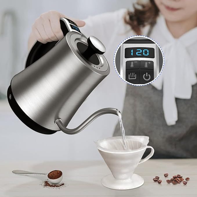 Electric Gooseneck Kettle Temperature Control 1L, Pour Over Tea Kettle Coffee Kettle Electric wit... | Amazon (US)