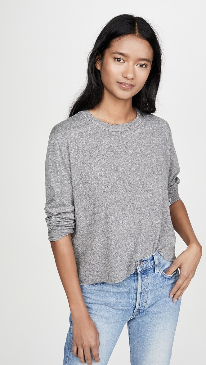 THE GREAT. The Long Sleeve Crop Tee | SHOPBOP | Shopbop