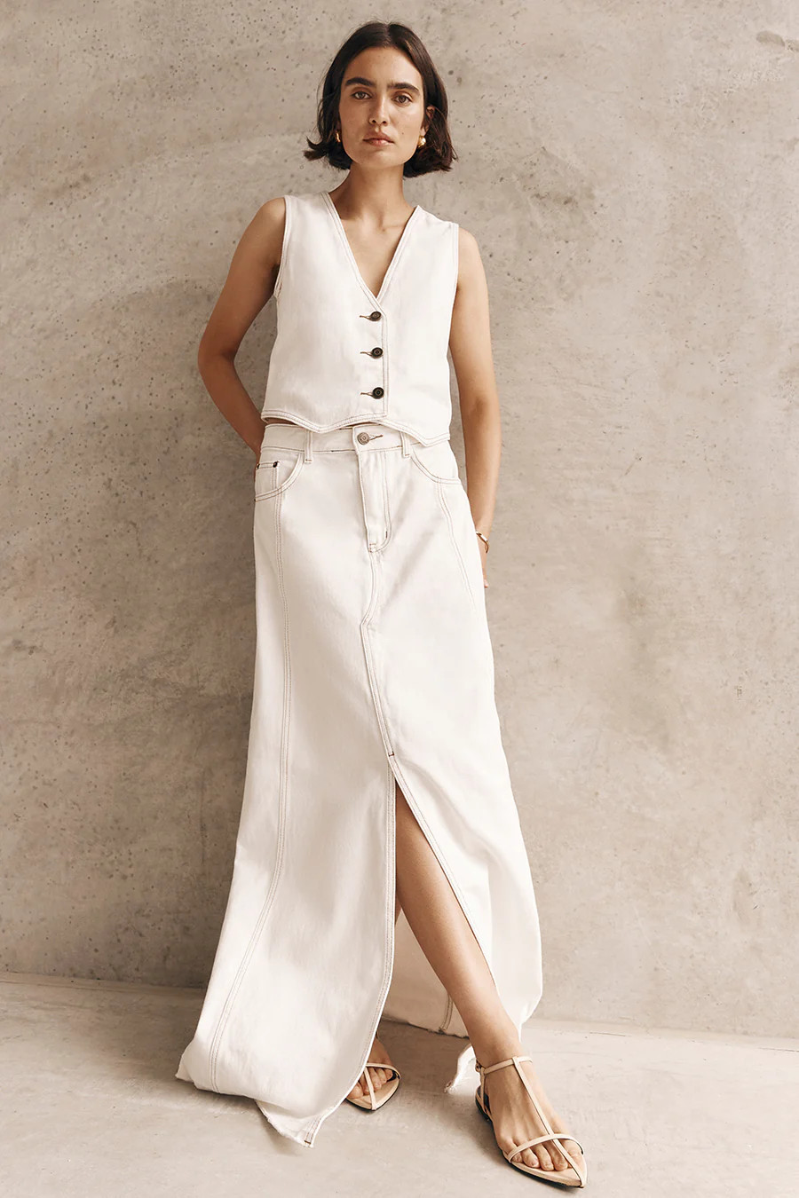LENNON OFF WHITE MAXI SKIRT | DISSH