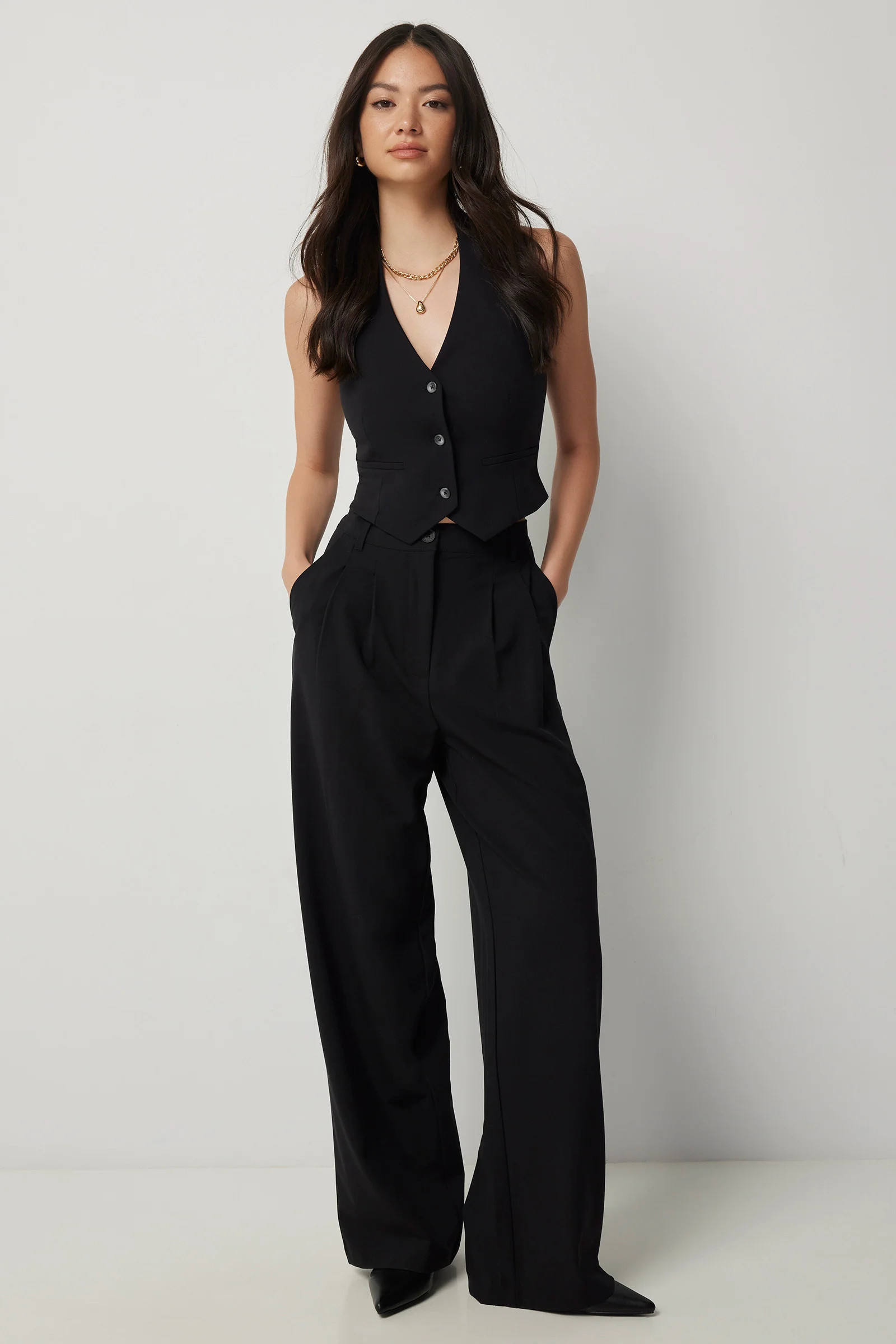 High Rise Pleated Trousers | Ardene