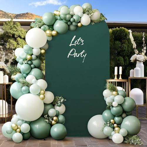 6 ft Dark Green Arch Cover for Christmas Spandex Arch Backdrop Cover Stretchy Fitted Balloon Arch... | Amazon (US)