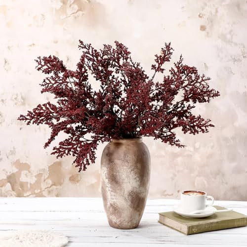 4 Pcs 30 Inch Dusty Plum Sedum Berry Stem for Vase Artificial Faux Rusty Plum Pick Branch Spray F... | Amazon (US)