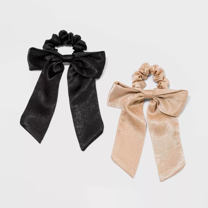 Hammered Satin Bow Twister Set 2pc - A New Day&#8482; | Target