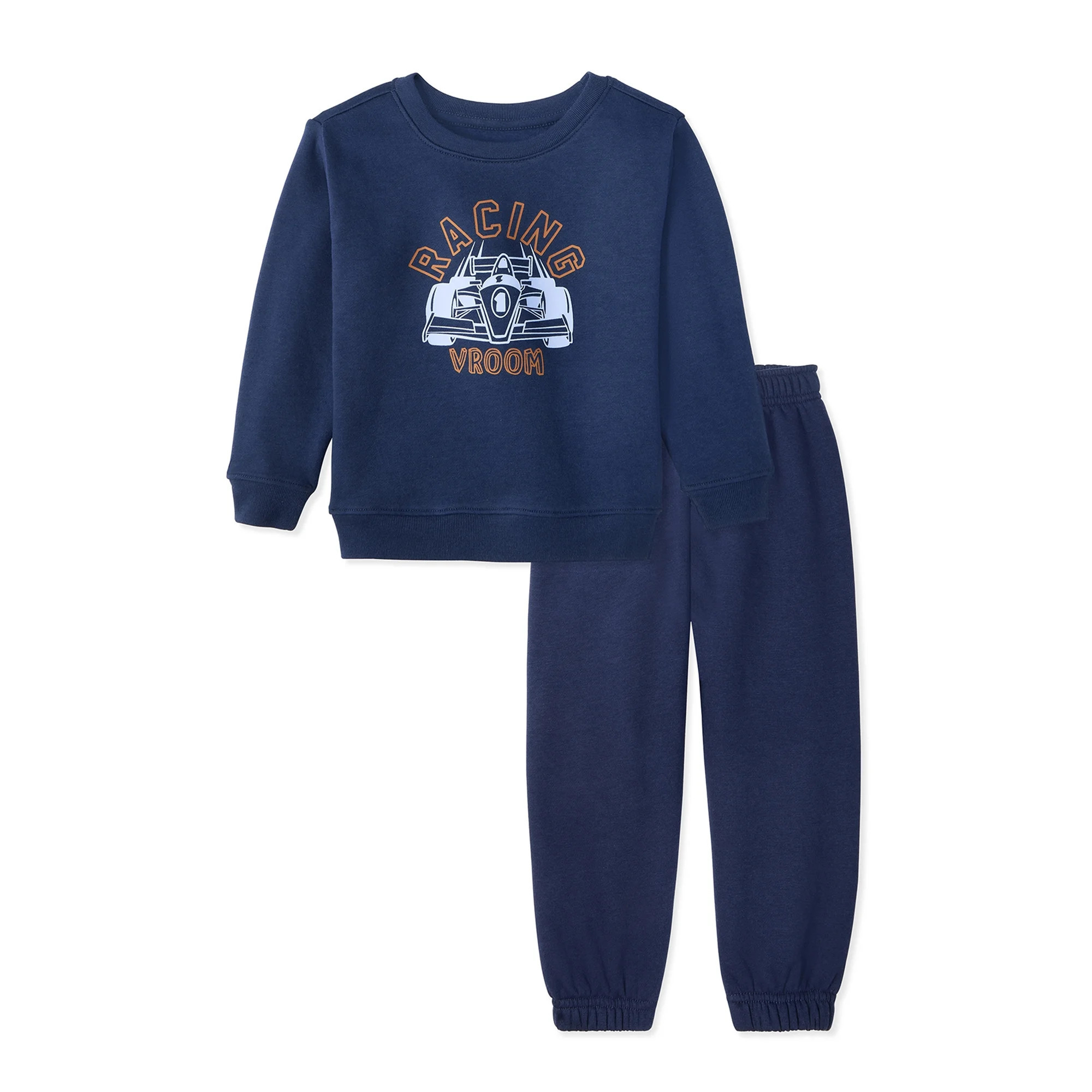 Garanimals Baby & Toddler Boys Fleece Outfit Set, Sweatshirt & Sweatpants, Sizes 0-6T | Walmart (US)