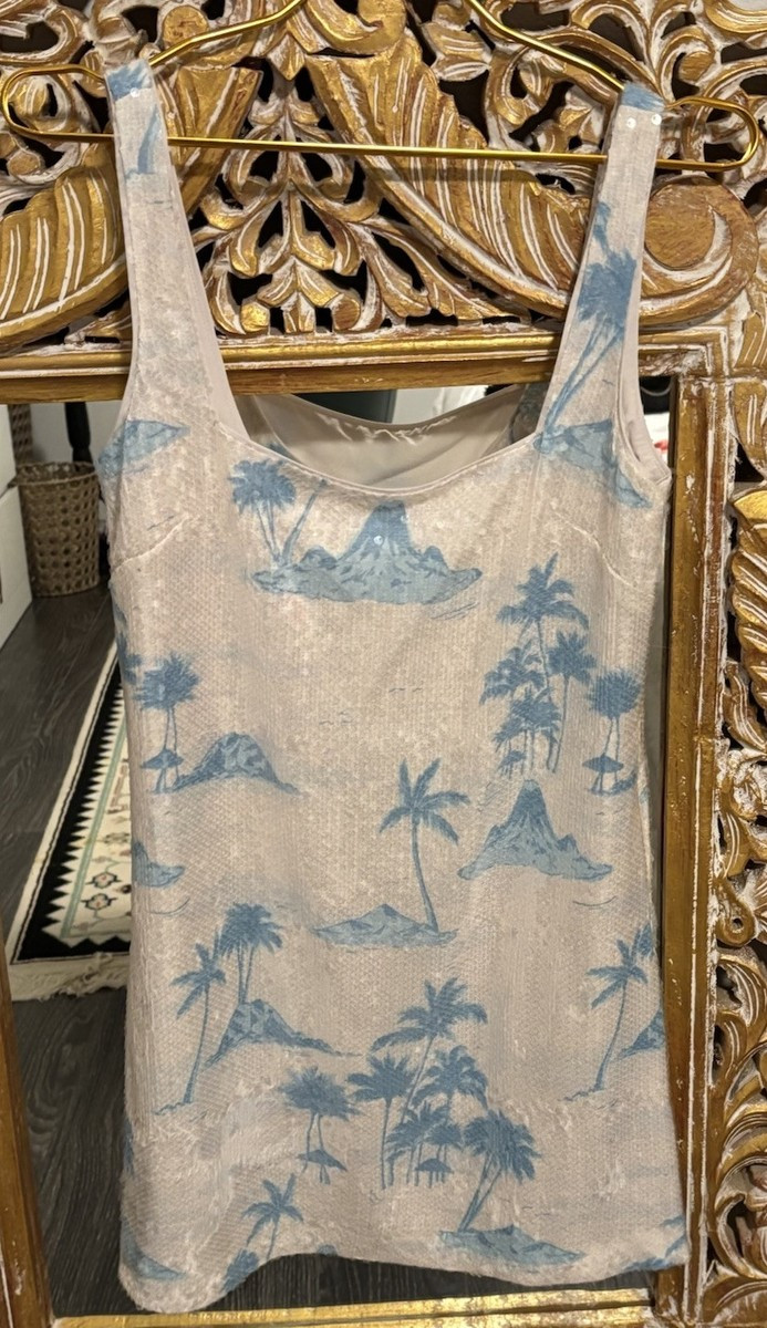NWT Gianni Bini x DANNIJO Twiggy Size 2 Sequin Palm Tree Mini Tank Shift Dress | eBay US