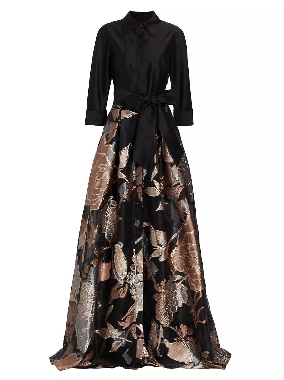 Metallic Floral Jacquard Gown | Saks Fifth Avenue