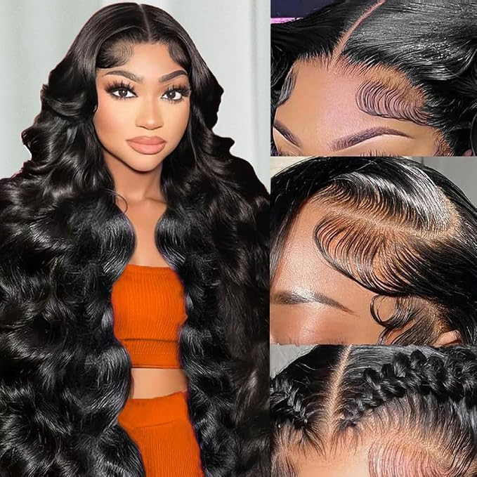 28 Inch Body Wave Lace Front Wigs Human Hair Pre Plucked 13x6 HD Lace Frontal Wigs Brazilian Virg... | Amazon (US)
