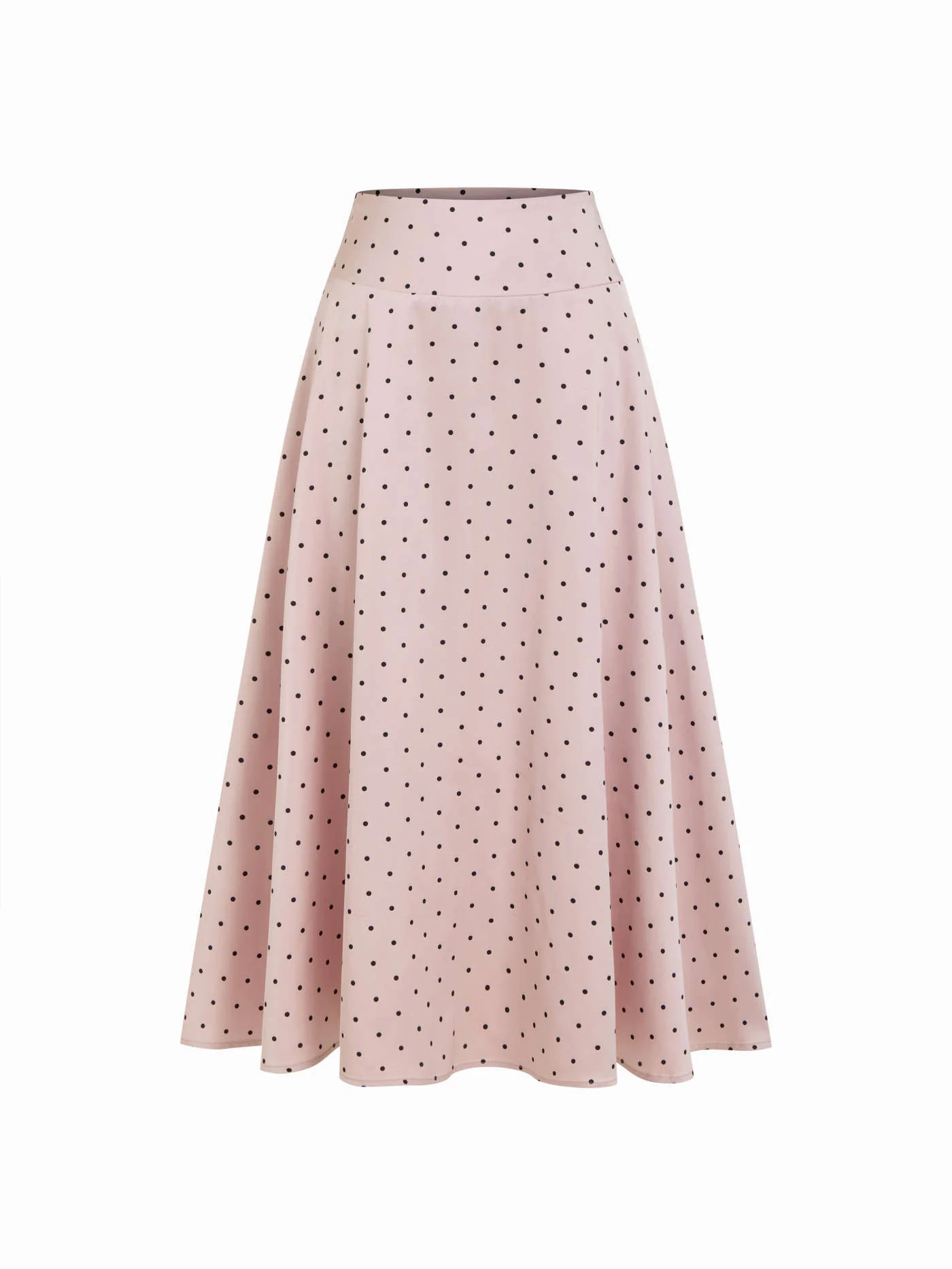 Satin Mid Rise Polka Dot Lace Trim A-line Midi Skirt  $34.90Flash Shipping | Cider
