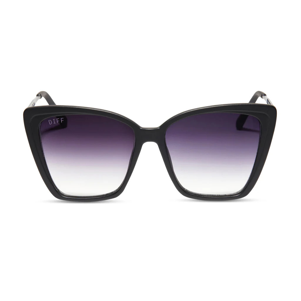 HEIDI - MATTE BLACK + GREY GRADIENT SHARP SUNGLASSES | DIFF Eyewear