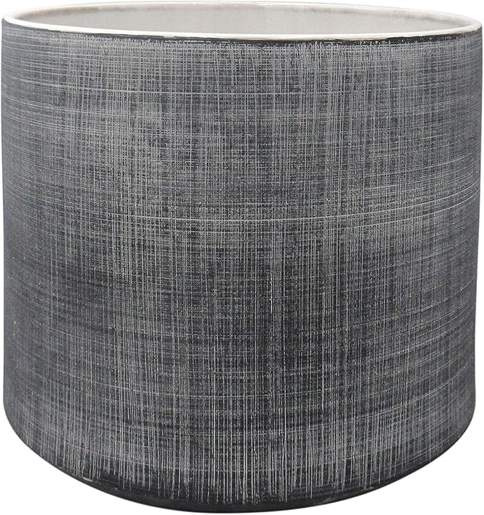 Amazon Brand – Rivet Rustic Textured Stoneware Indoor Planter Pot, 8.7"H, Dark Grey | Amazon (US)