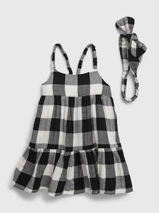 Baby Crinkle Gauze Gingham Dress | Gap (US)