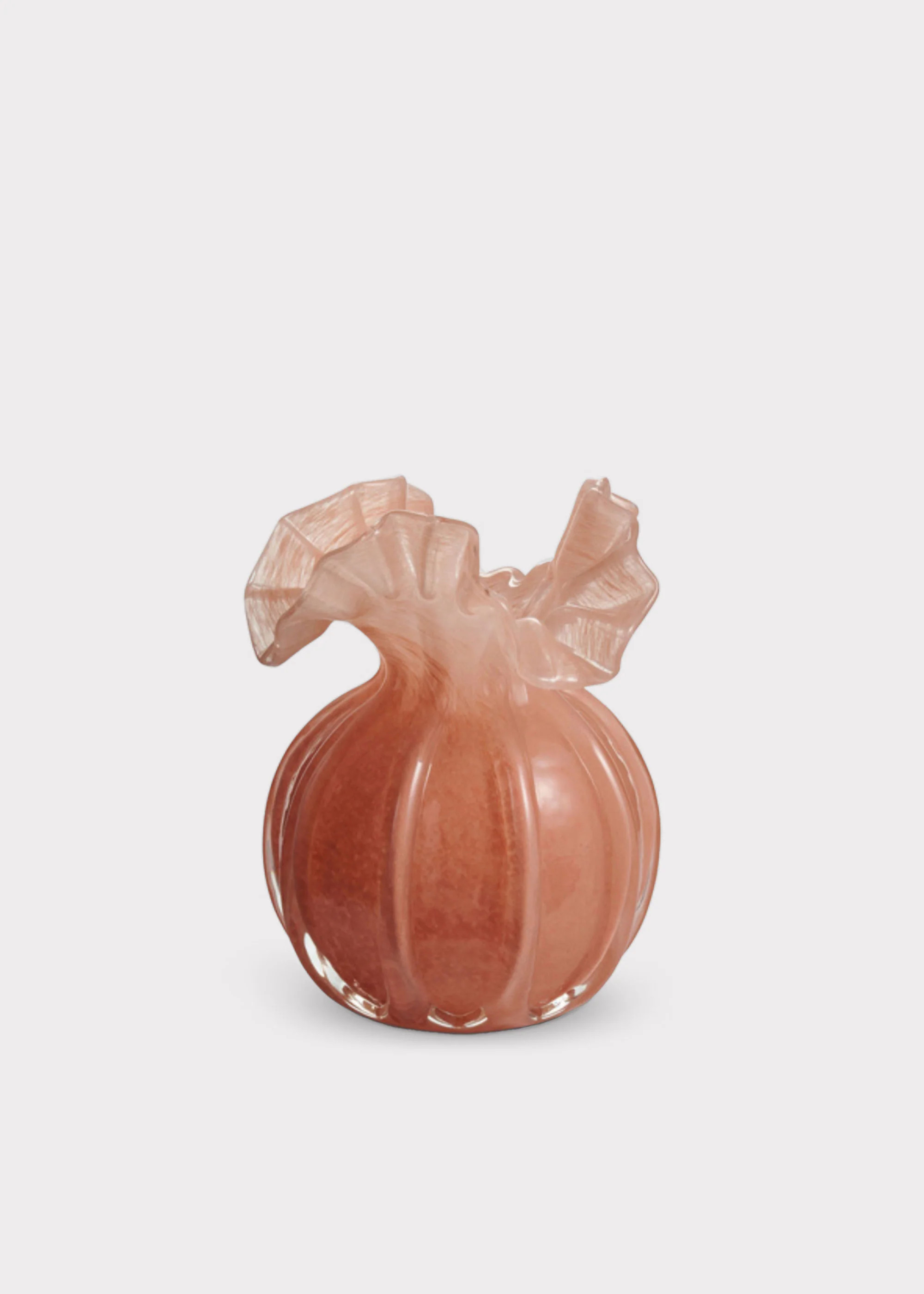 Glass Ruffle Vase in Salmon Pink | Shop Vases at Afloral | Afloral