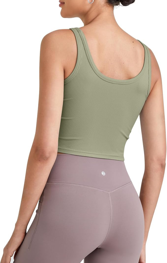 G4Free Workout Tank Tops for Women Slim Fitted U Neck Ribbed Athletic Gym Yoga Cropped Tanks Summ... | Amazon (US)