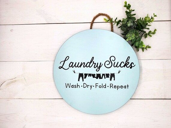 Laundry sucks wall sign 12 Round Clothesline wall | Etsy | Etsy (US)