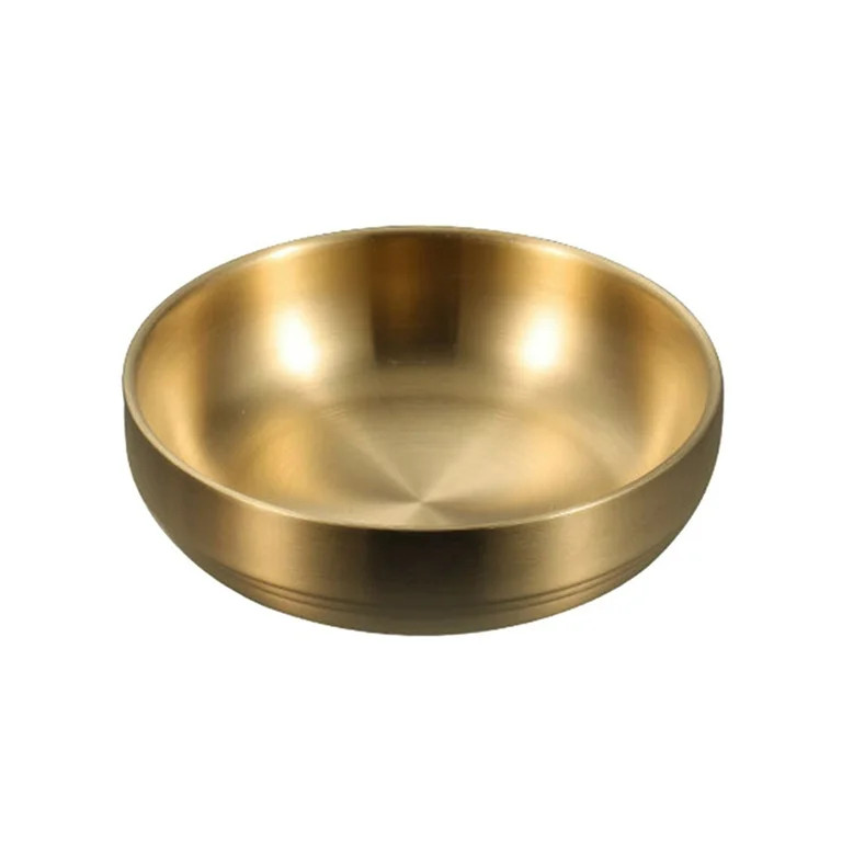 Double Thick Metal Rice Cereal Bowls Stainless Steel Bowl,Ice Cream Soup Bowls Heat Insulated Mix... | Walmart (US)