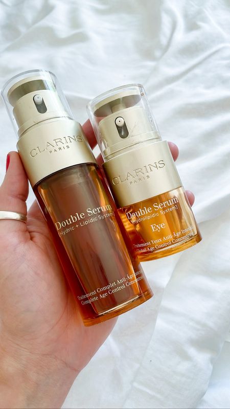 Clarins 2-Step Firming, Hydrating and Smoothing Serum 

On Sale at Sephora

Apply In the AM before your moisturizer

Step one: Face (warm up in hands then gently press against face)
Step Two: Eyes (warm up in hands and then gently press into skin around eyes) 

#LTKCyberweek #LTKsalealert #LTKbeauty