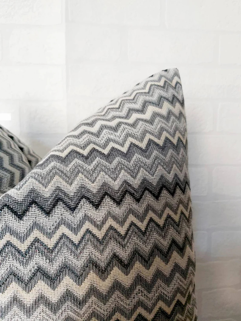 CHEVRON PILLOW COVER, shades of gray chevron pillow, designer pillows, decorative pillow case, te... | Etsy (US)