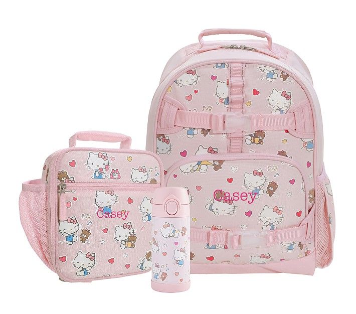 Mackenzie Hello Kitty® Hearts Glow-in-the-Dark Backpack & Lunch Bundle, Set of 3 | Pottery Barn Kids