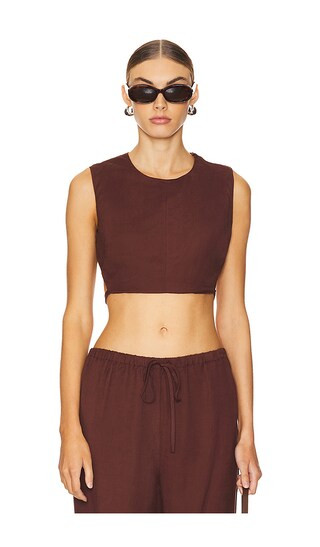 Off Duty Top in Chocolate | Revolve Clothing (Global)
