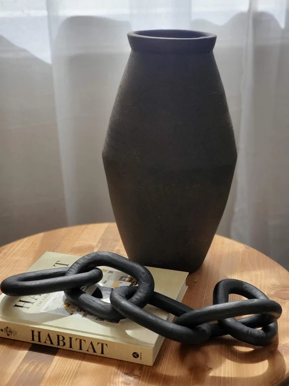 Wooden Chain Link  Matte Black Wooden Chain Link  Neutral | Etsy | Etsy (US)