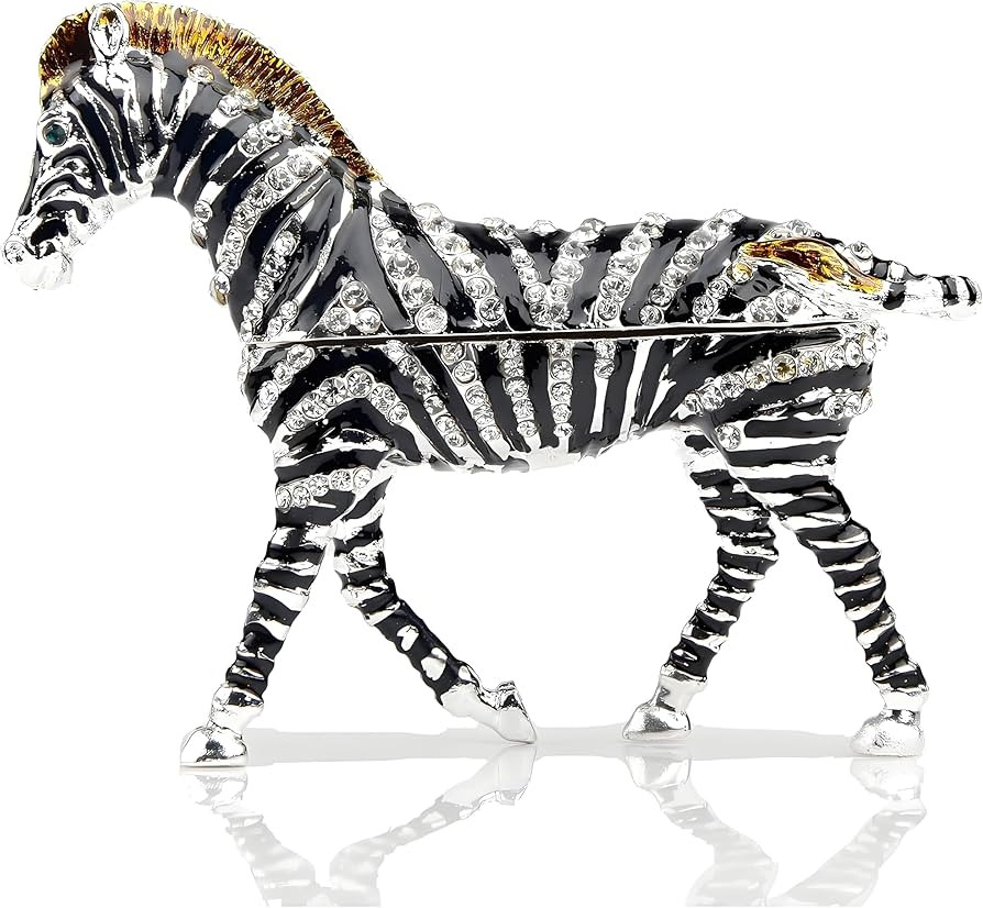 SEVENBEES Zebra Figurine Jewelry Box - Hinged Trinket Box for Home Decor | Amazon (US)