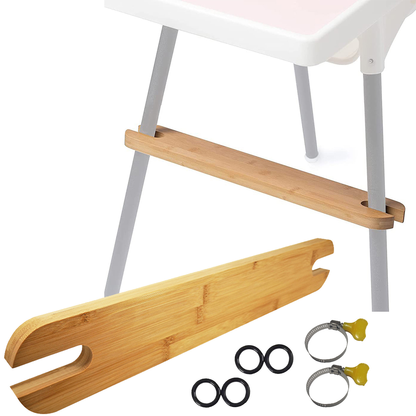 High Chair Footrest, Natural Bamboo Wooden Footrest Compatible with IKEA Antilop High Chairs Accesso | Amazon (US)